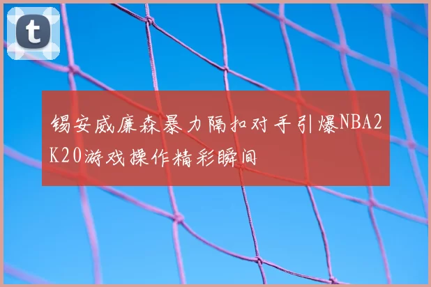 锡安威廉森暴力隔扣对手引爆NBA2K20游戏操作精彩瞬间